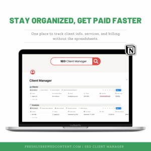 a notion dashboard to track client info and invoices
